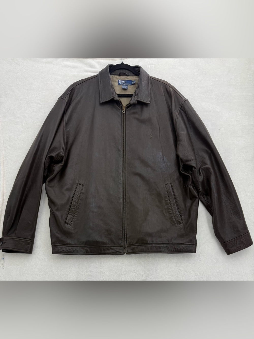Vintage 90’s Polo Ralph Lauren (2XL) Dark Brown Soft 100% Leather Jacket